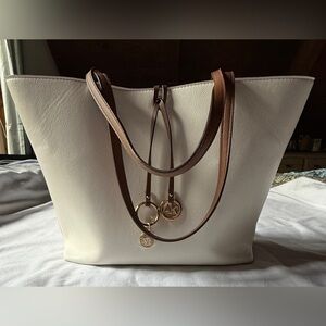 Anne Klein Cream and Tan Tote Bag